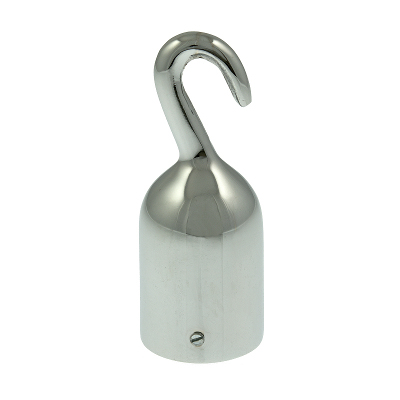 End bracket open hook 36mm polished chrome