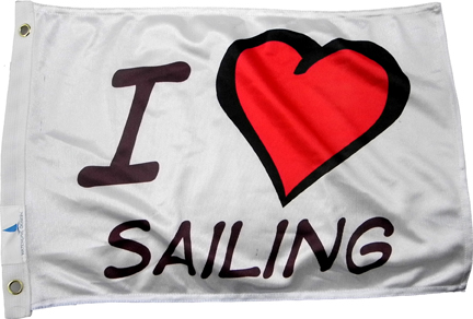 Flagga "I Love Sailing"