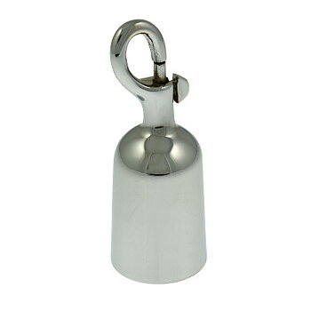 End bracket carabiner 36mm bright chrome