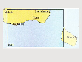 Nautical chart No 839 Trelleborg-Simrishamn
