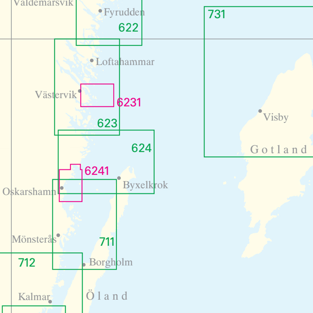 Sjökort Nr 624 Blå Jungfrun - Kråkelund