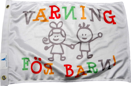 Flagga "Varning för barn!" 