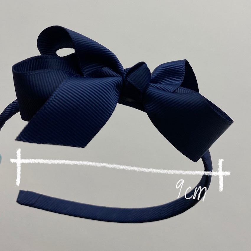 MARINBLÅ ROSETT DIADEM 9,5 cm - 2
