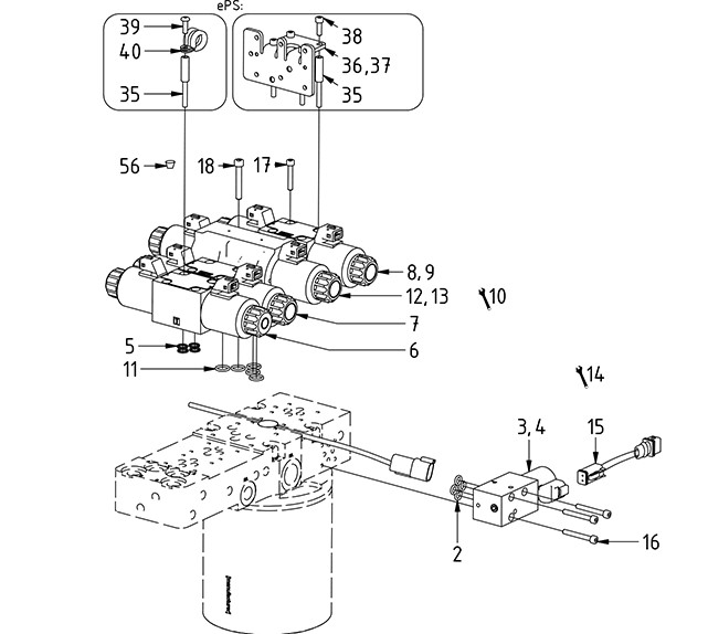 Riktningsventil 12V ö. till tank - tilt