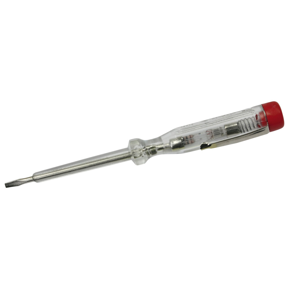 Voltage tester, single-pole, 60 mm, 140 mm, with clip