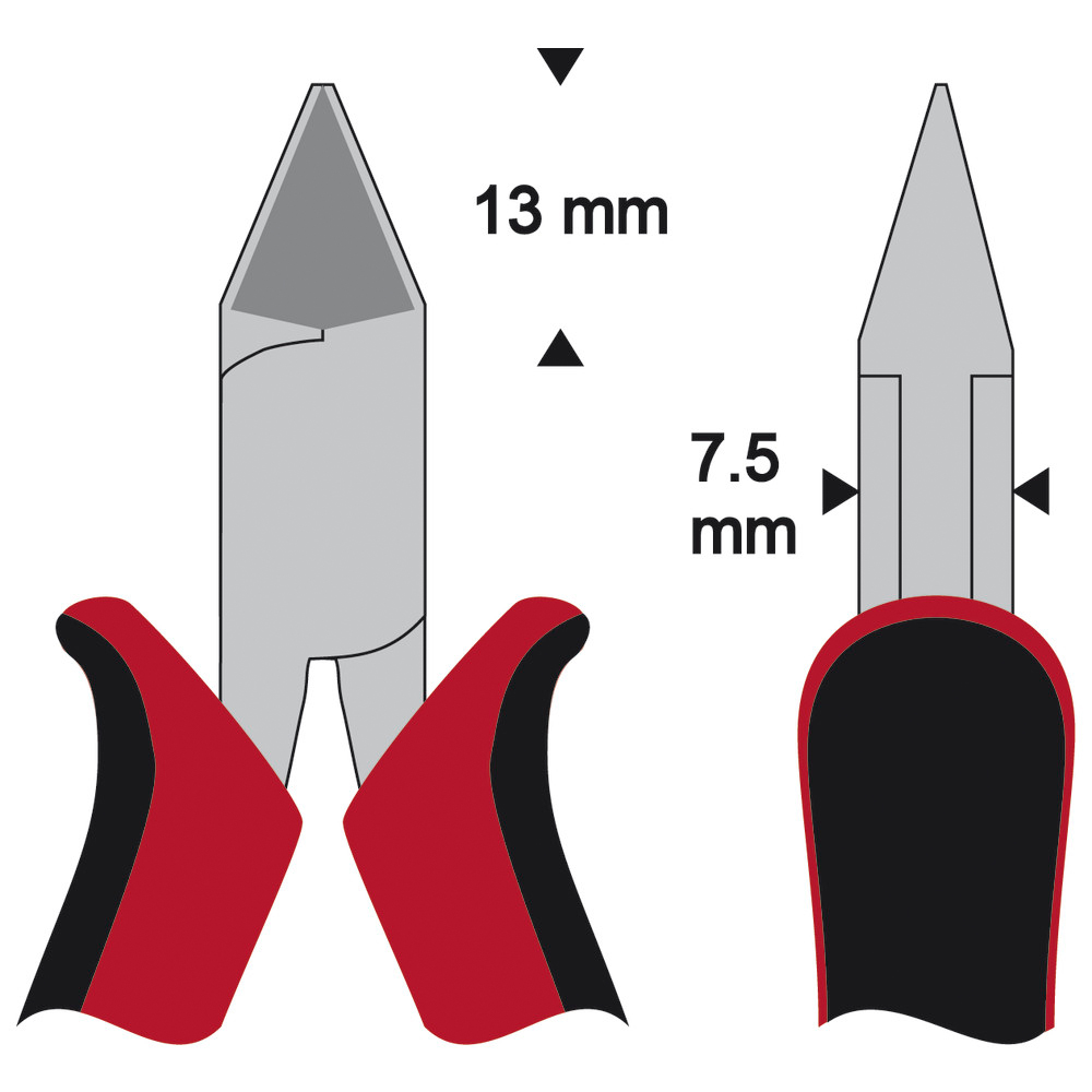 Side cutters, pointed head, type with bevel - 2