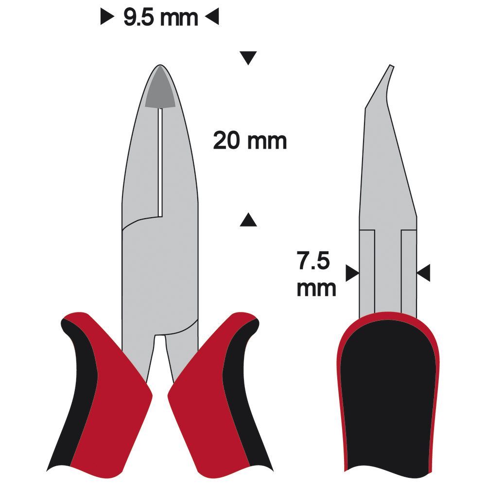 Mini diagonal cutters, without bevel, 0.6/-,-/-,- mm - 2