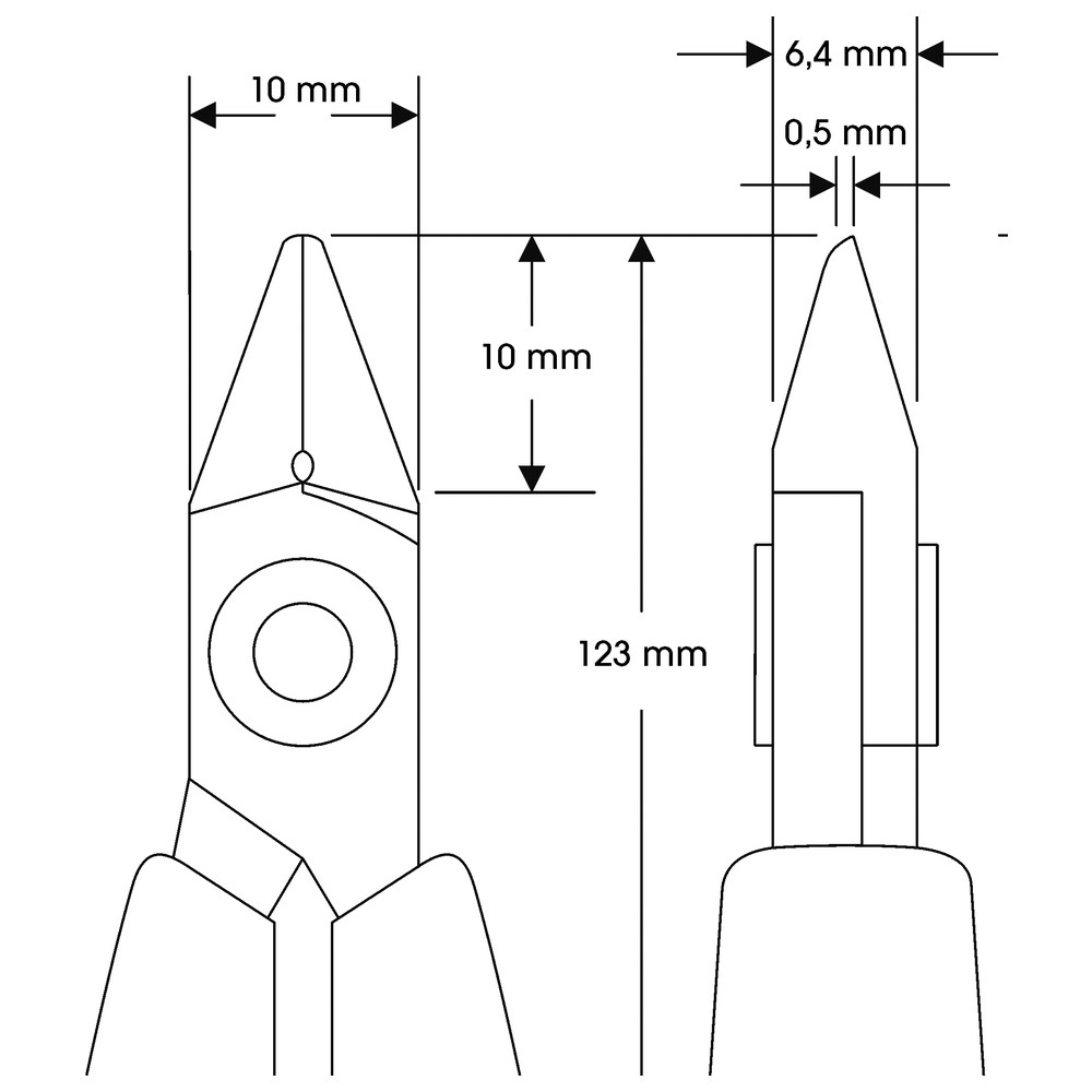 Side cutters, pointed wide head, small bevel - 2