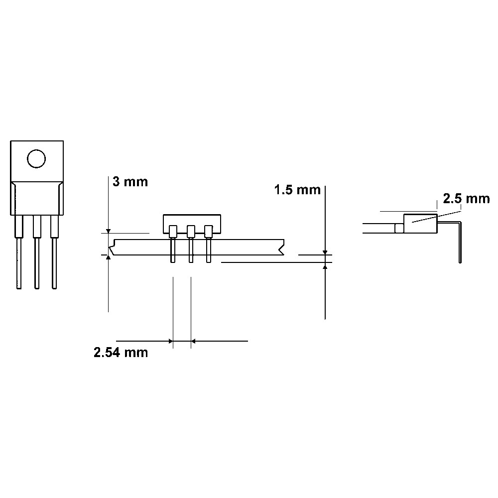 Die for preforming tool, 90° bending and cutting of TO-220, 2.54 mm