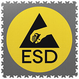 PVC floor tile XL, 653 x 653 x 4 mm, with ESD logo