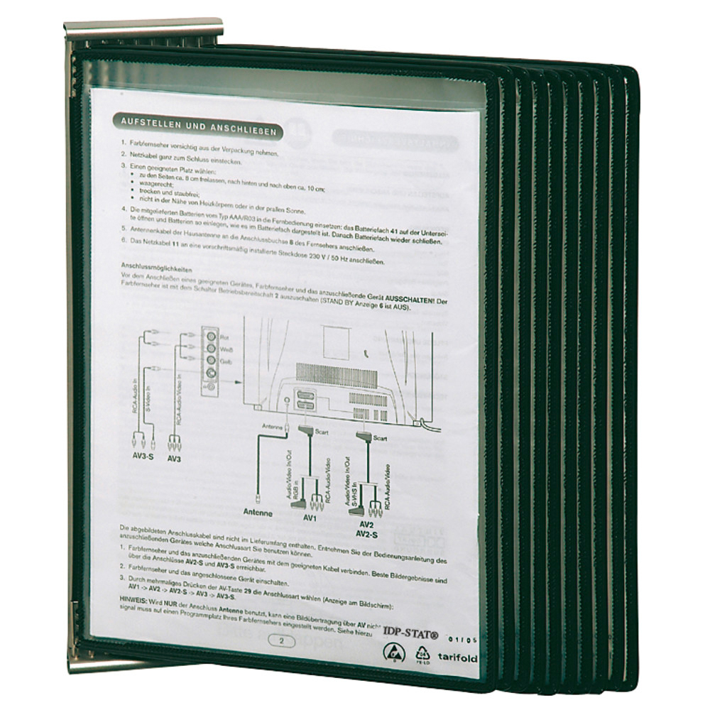 Tarifold IDP-STAT wall mount, with 10 swivel holders, ESD