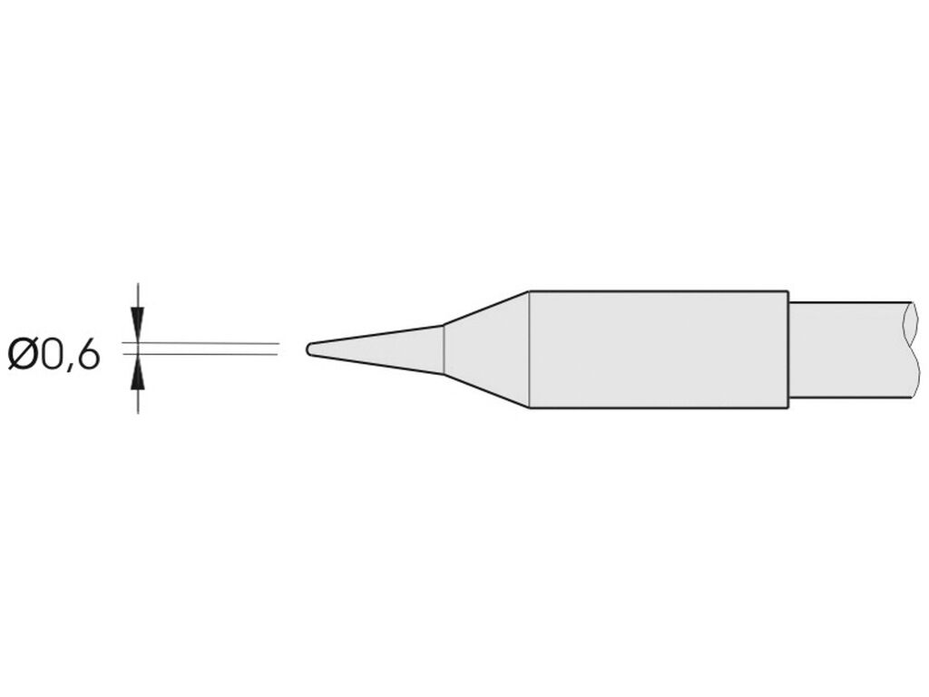 Lödspets konisk, D: 0,6 mm, C245201