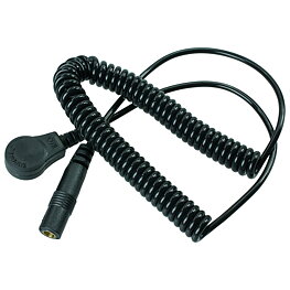 Coiled cable with angled jack, ESD