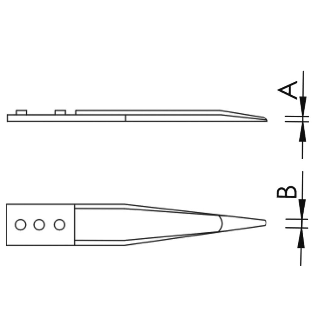 Replacement tip set, for ceramic tweezers, 74MZ - 2