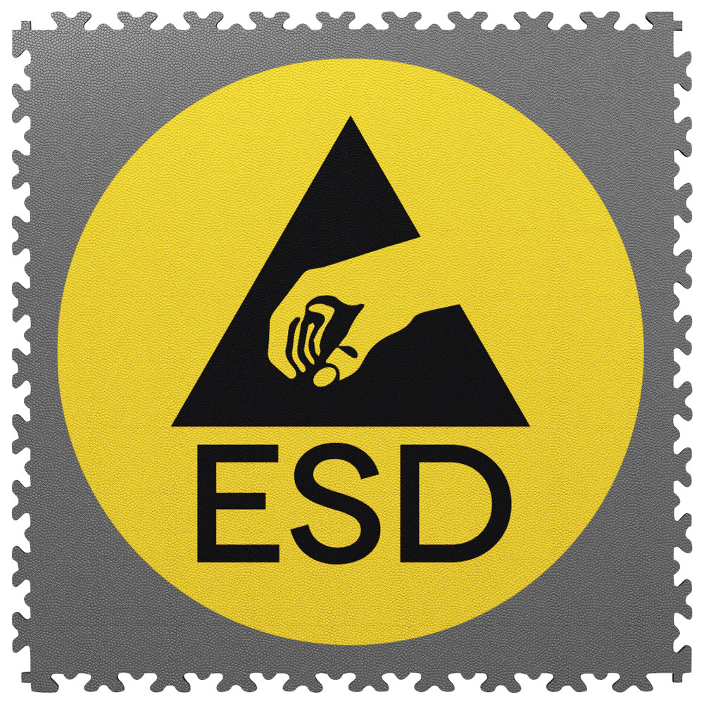 PVC floor tile XL, 510 x 510 x 7 mm, with ESD logo