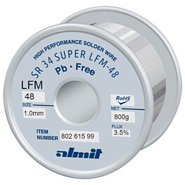 Lödtråd, blyfri, SR34 LFM48P3, 0,8 mm, 800 g