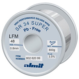 Lödtråd, blyfri, SR34 LFM48P3, 1,0 mm, 1 000 g