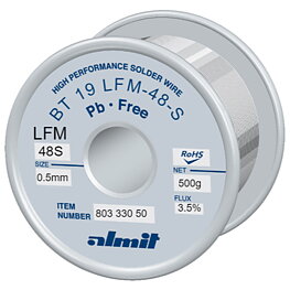 Lödtråd, BT 19 LFM-48-S, 0,5 mm, 500 g