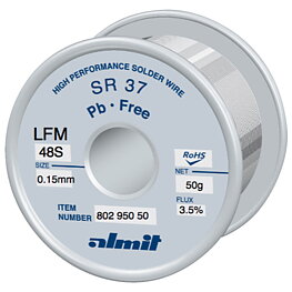 Lödtråd, SR-37 LFM-48 S, 0,2 mm, 100 g
