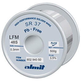 Lödtråd, SR-37 LFM-48 S, 0,3 mm, 500 g