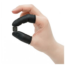 Fingerless gloves, black, conductive, L