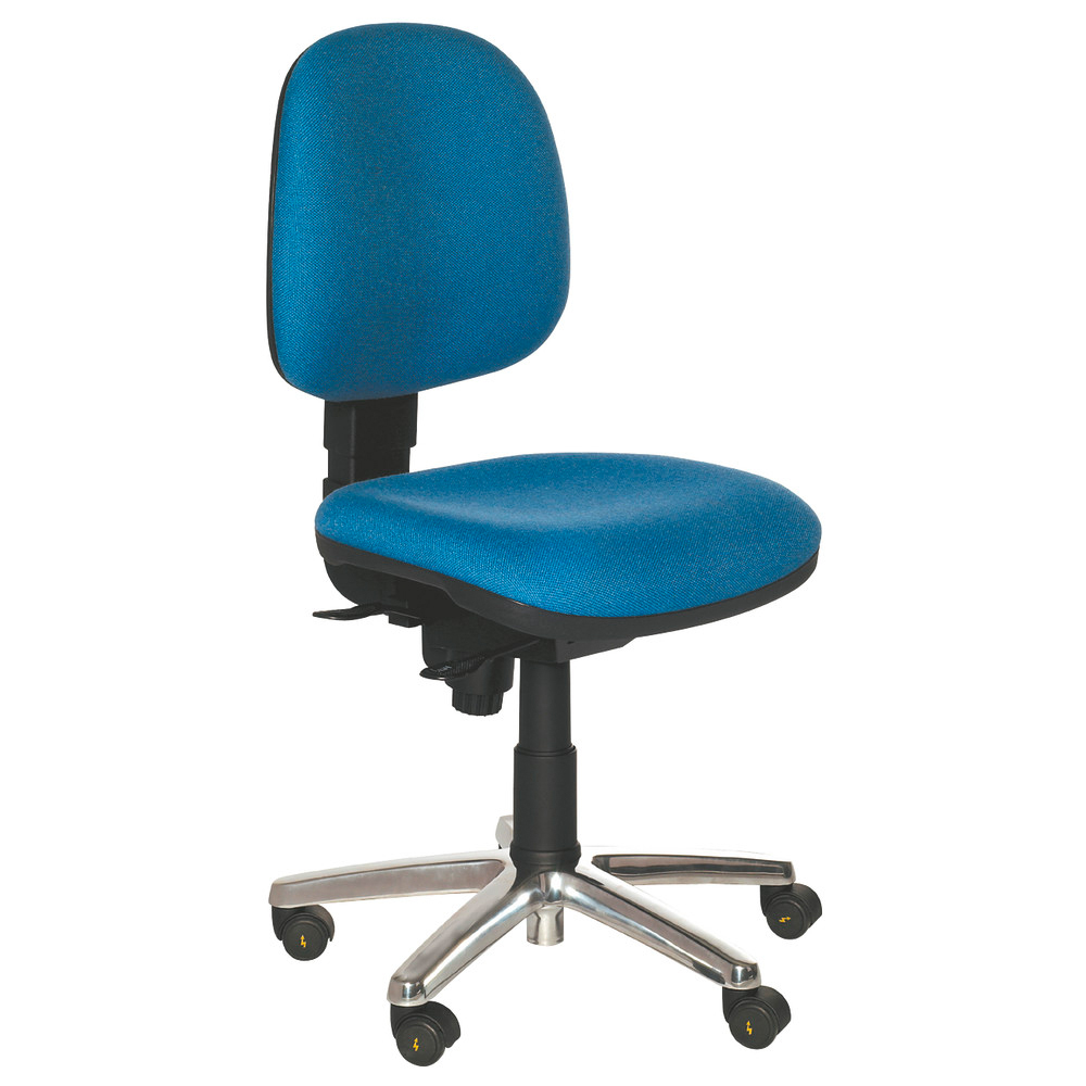Swivel chair Comfort Standard, with castors, ESD, blue