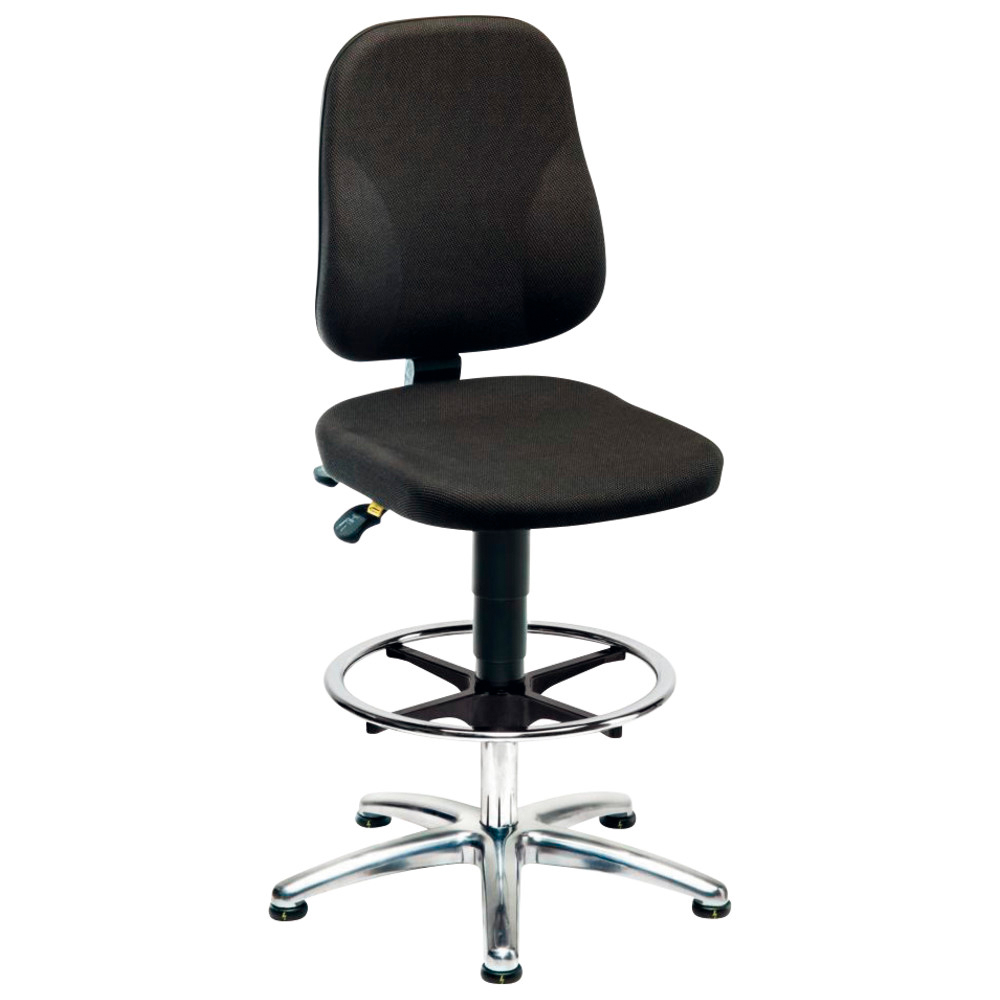 Swivel chair Ergo, high chair version with glides, ESD, fabric, black