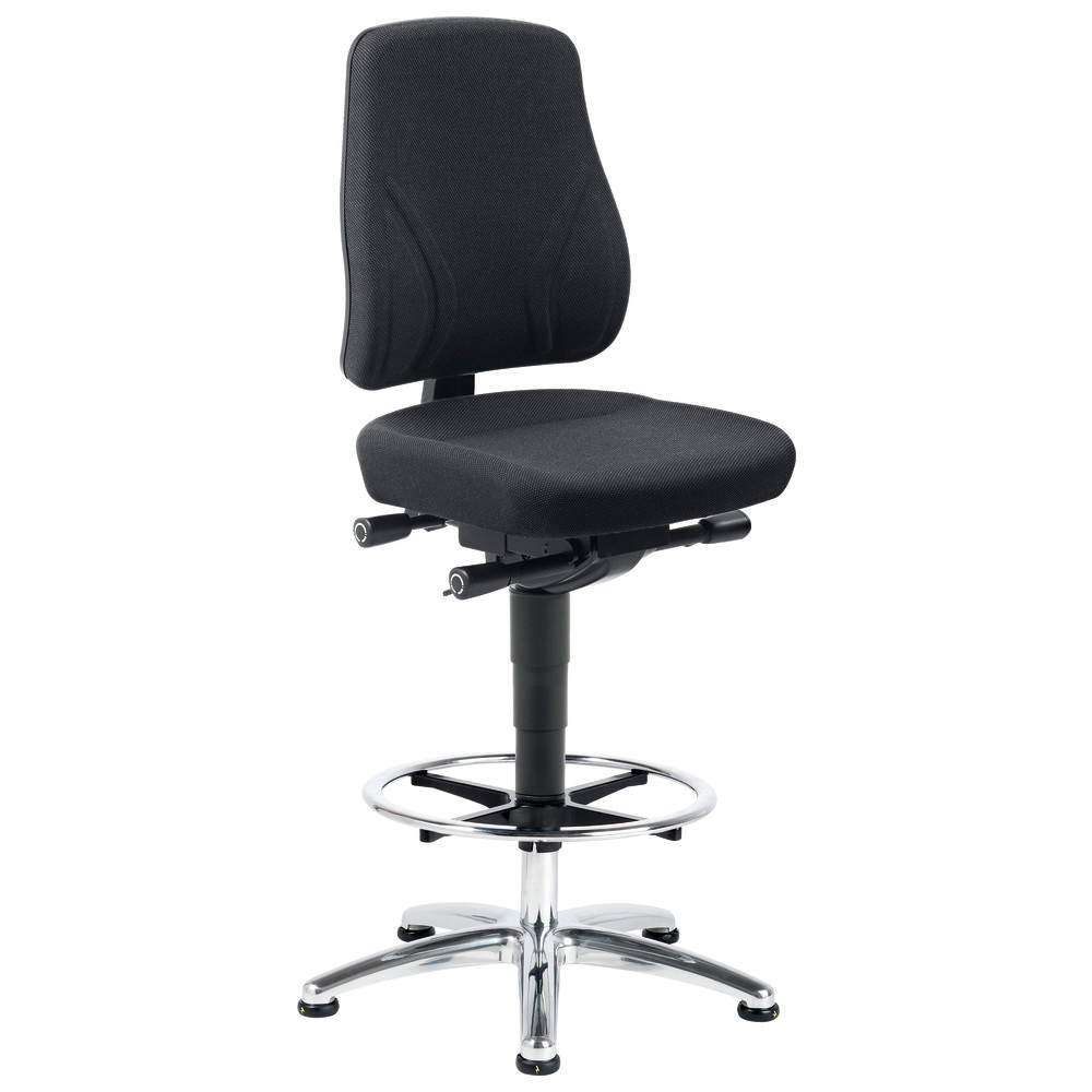 Comfort Plus snurrstol, barstol med glidskenor, ESD, tyg, svart