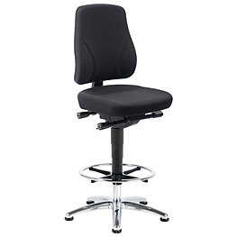Comfort Plus swivel chair, high chair with glides, ESD, Supertec, gray