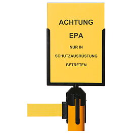 Sign holder DIN A4, for strap posts, ESD