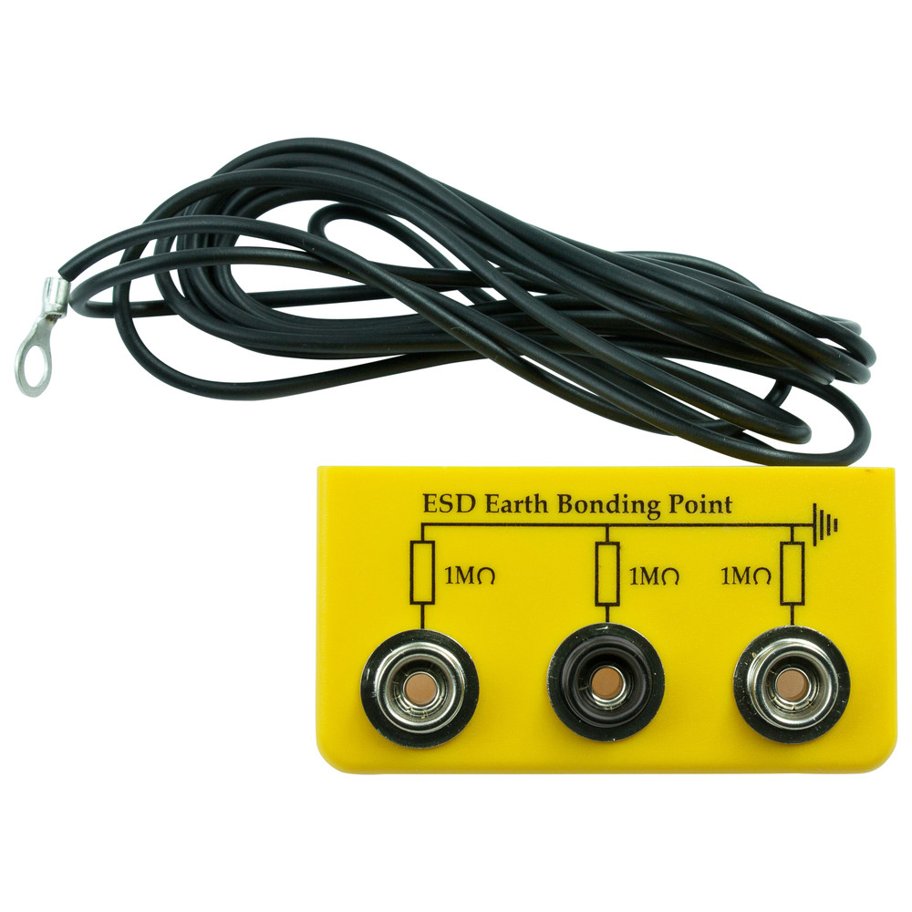 Grounding box, angled, ESD, 2 x 10 mm DK, 1 x 4 mm safety jack