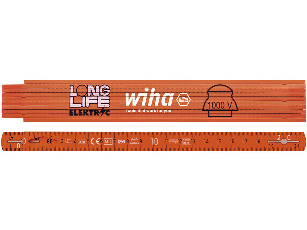 Elektrikerns Longlife® tumstock, 2 m metrisk, 10 segment