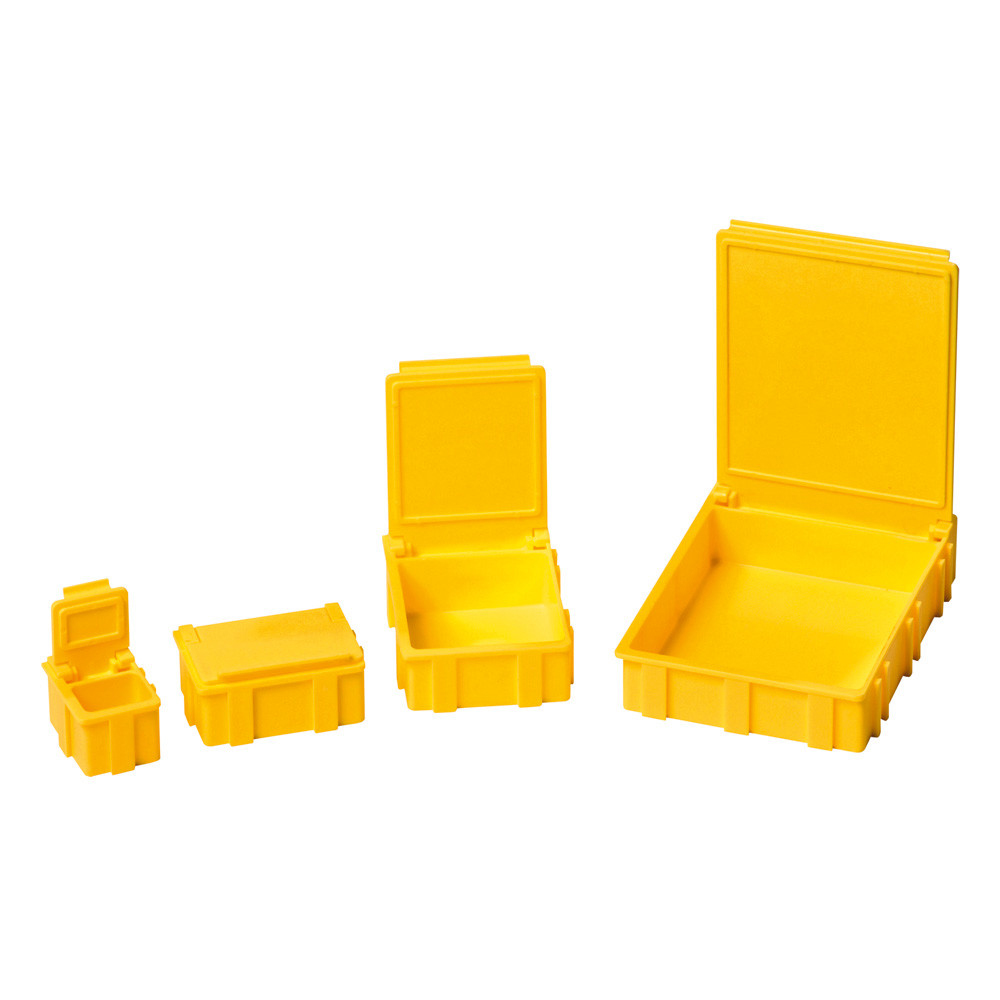 IDP-SMD flip-top box, ESD, 41 x 37 x 15 mm, large, yellow