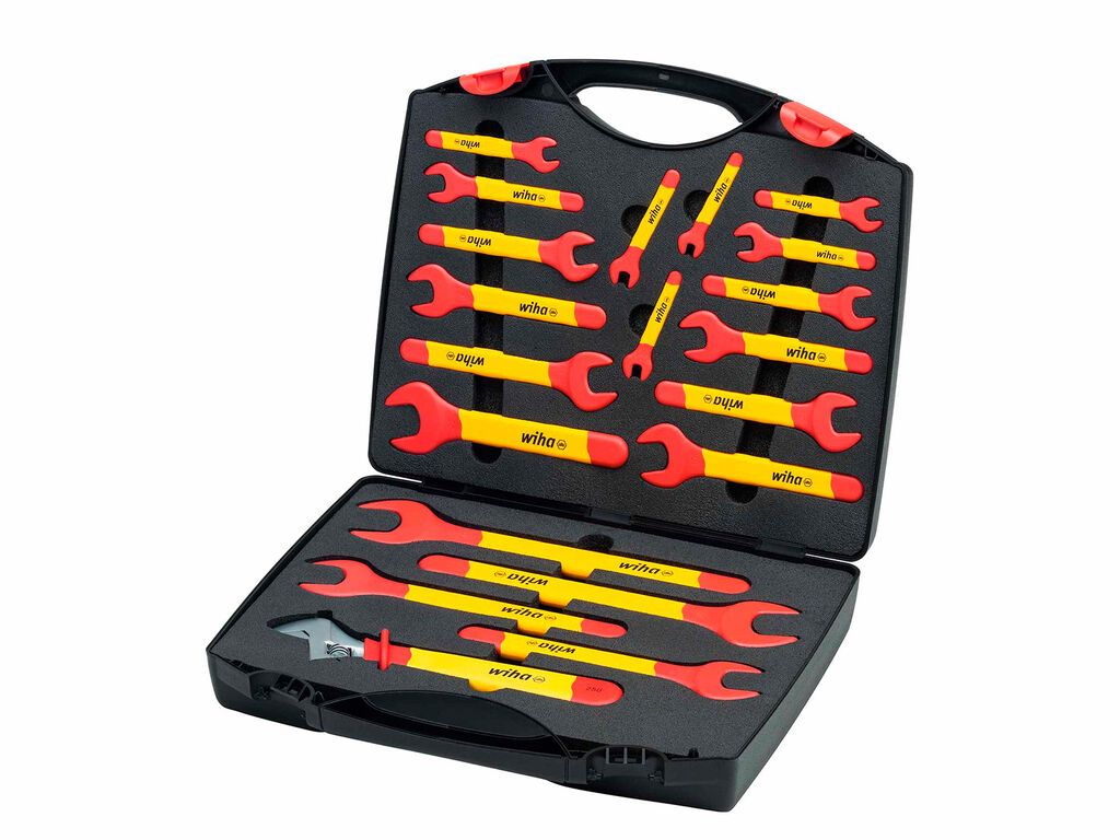 Single open-end spanner set, insulated 6-32 mm 21-pcs. incl. case
