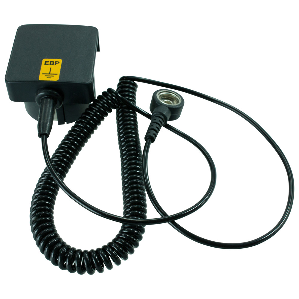 Jordningsmodul, ESD, 10 mm DK/2,4 m spiralkabel, 1 MOhm