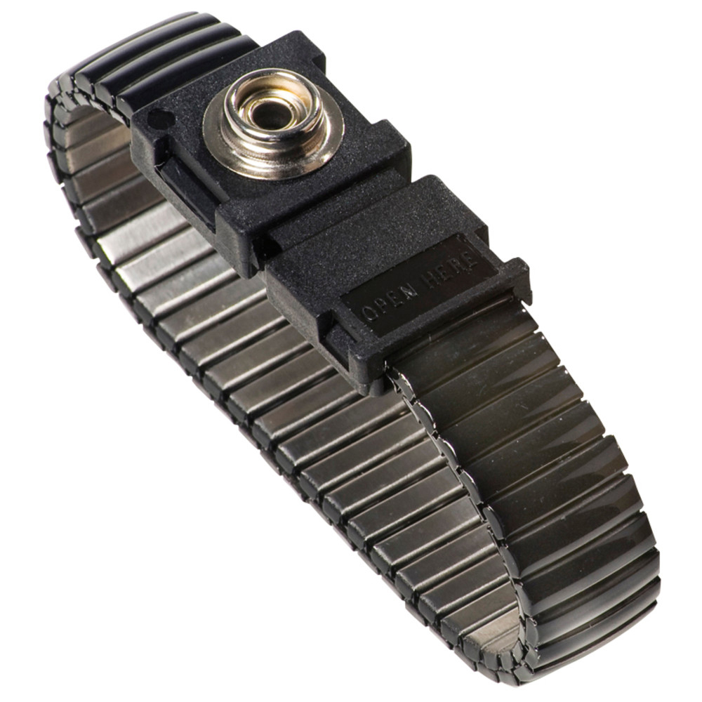 Metall-länkband anti-allergiframkallande, ESD, 10 mm, svart