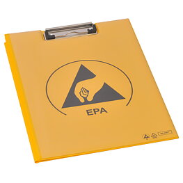 Clipboard med lock, PVC IDP-STAT, ESD, gul