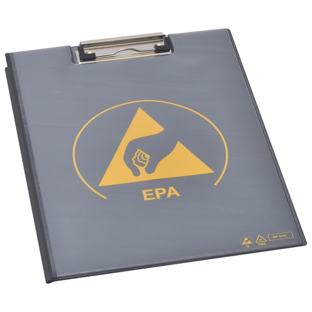Clipboard with lid, PVC IDP-STAT, ESD, yellow