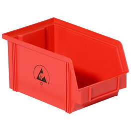 IDP-STAT synlig förvaringslåda, ESD, 235 x 145 x 125 mm, röd