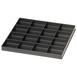Thermoforming tray 20 mm, ESD, compartments 18 pieces, 62 x 36 mm