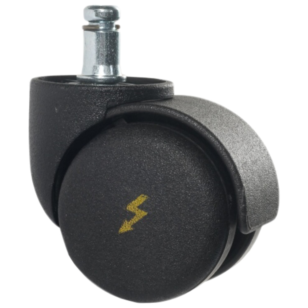 Conductive chair castors, ESD, hard, for carpeted floors