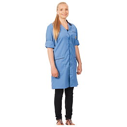ESD-arbetsrock AM-160, med applikationer, blå/mörkblå - L