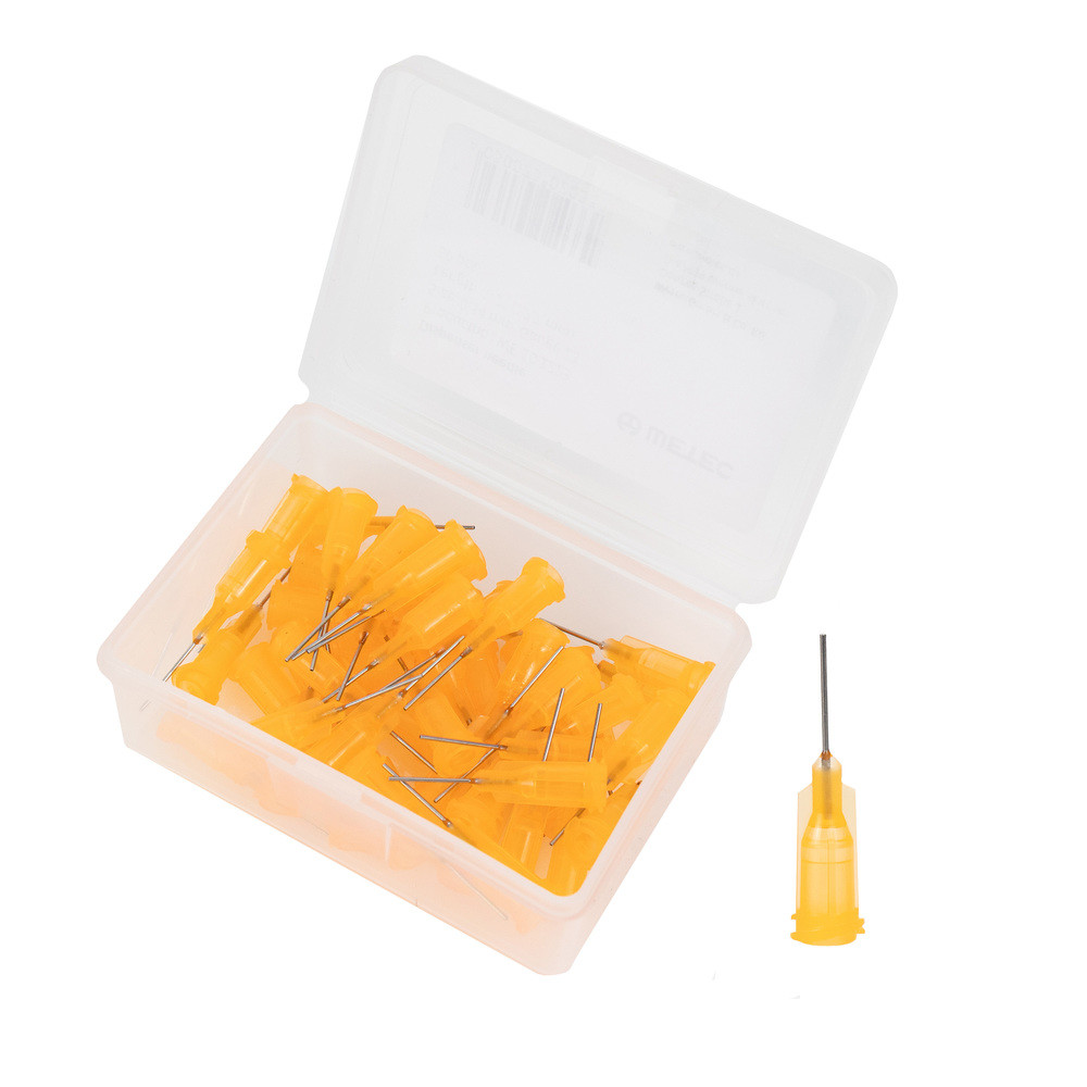 Dosing needle, straight, 1/2", 0.34 mm / Gauge 23, orange (pack of 50)