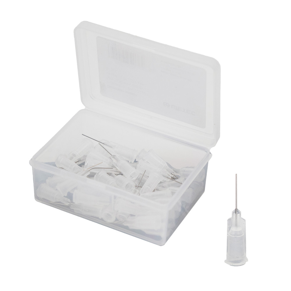 Dosing needle, straight, 1/2", 0.21 mm / Gauge 27, clear (pack of 50)
