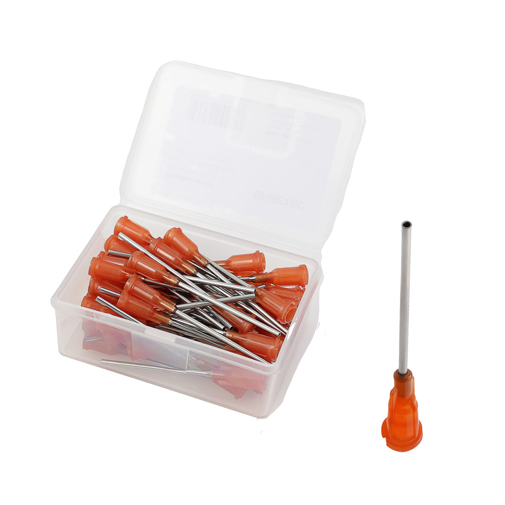 Dosing needle, straight, 1.5", 1.37 mm / Gauge 15, amber (pack of 50)