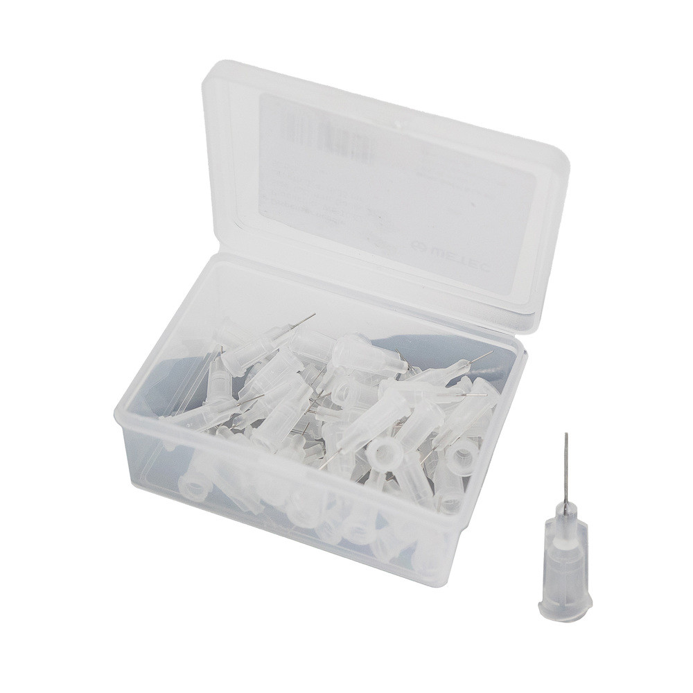Dispensing needle, straight, 1/4", 0.21 mm / Gauge 27, clear (pack of 50)