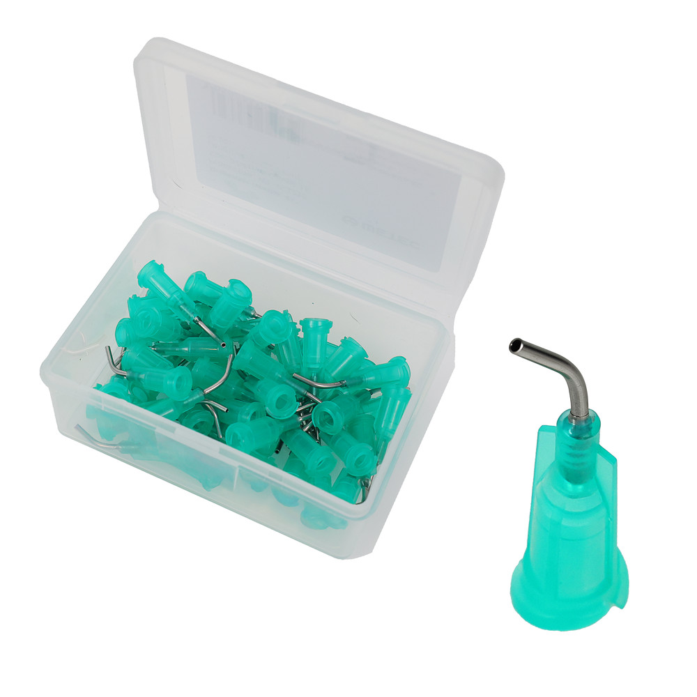 Dispensing needle, 45° angled, 1/2", 0.84 mm / 18 gauge, green (pack of 50)