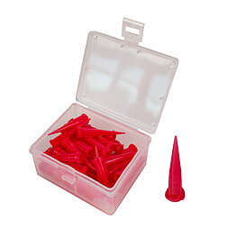Doseringsnål av plast, 0,26 mm / Gauge 25, röd (50/pack)