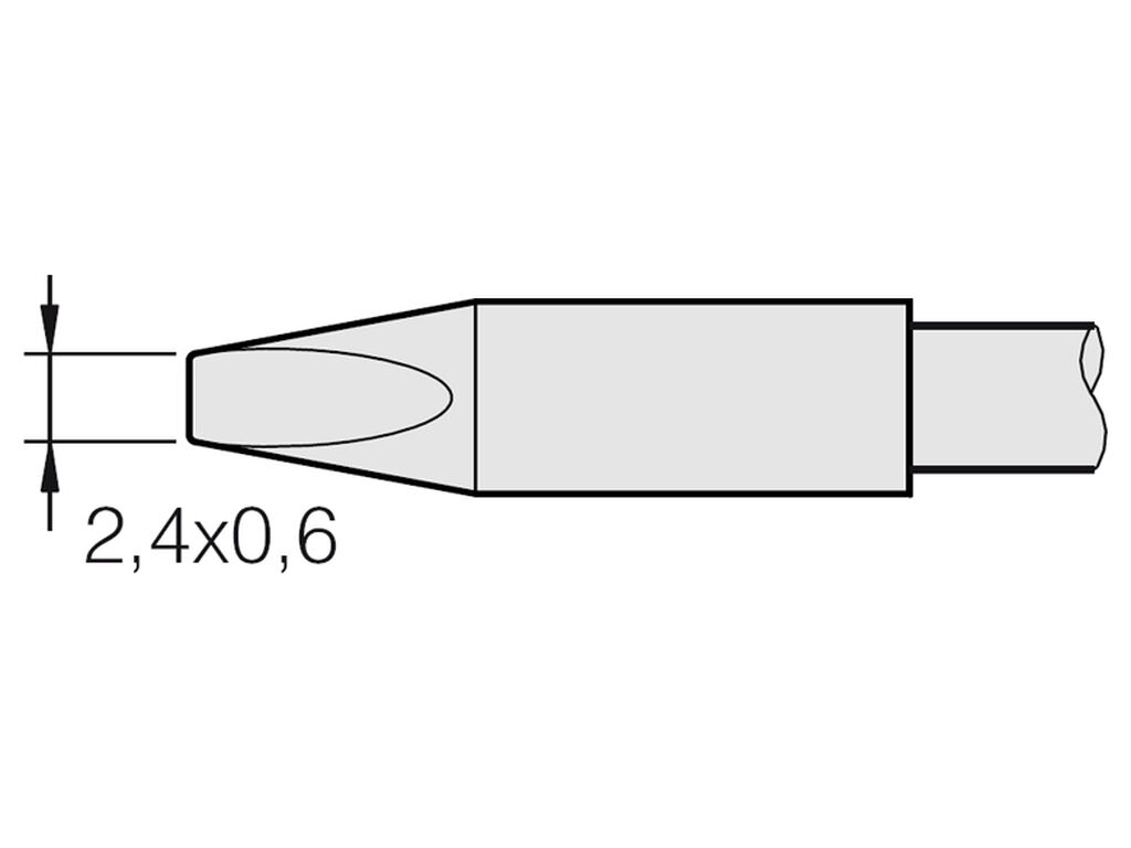 Mejselformad lödspets, 2,4 x 0,6 mm, C245741