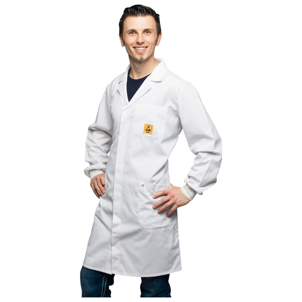 ESD-arbetsrock AM-160, med ledande manschetter, blå - 4XL